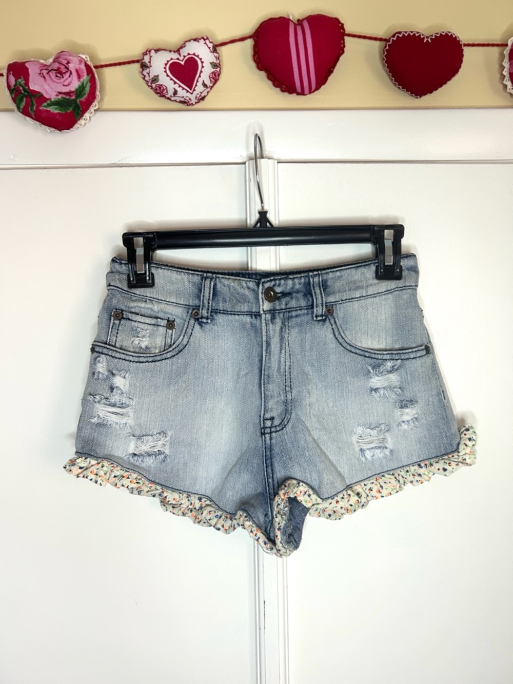 Ruffle Botton Cottagecore Denim Shorts